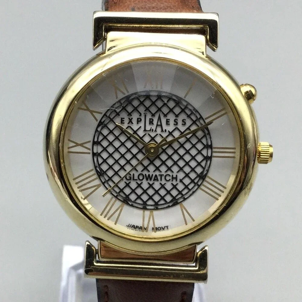 LA Express Glowatch Womens Watch 34mm Backlight Rivoli Crystal New Battery
